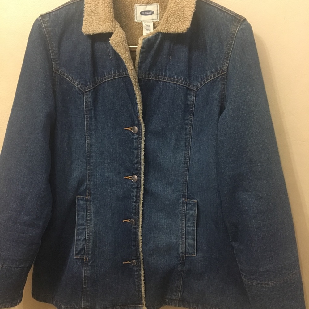 Old Navy Denim Sherpa Farm Coat